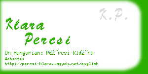 klara percsi business card